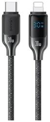 USAMS SJ741USB01 1, 2m Type-C - Lightning fekete adat- és töltőkábel (SJ741USB01)