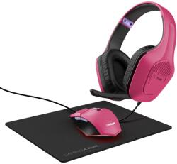 Trust Bundle Casti 3-In-1 Trust GXT790P + Mouse 6400dpi + Mousepad Roz/Negru (25179) Mouse pad