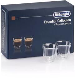 Delonghi Set 6 Pahare Espresso Delonghi Essential Collection DLSC300 cu Perete Dublu 90ML Transparent (DLSC300) Pahar