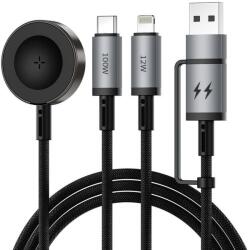 WIWU - Legend sorozat adatkábel Wi-C050 5 az 1-ben Gyors Töltés USB A/USB C-C+L+Vezeték nélküli 100W - fekete