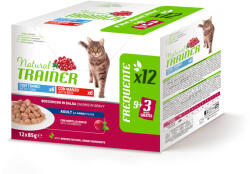 Natural Trainer 4x85g Natural Trainer Adult csirke nedves macskatáp Vegyes csomag: tonhal & marha