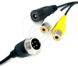 Vestys Kábelredukció 4-PIN apáról 2x RCA anyára + tápellátás anya - CAB-12 (CAB-12)