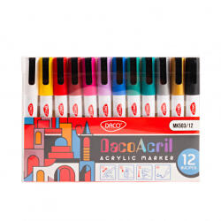 Daco Marker acrilic DACO MK503/12, set 12 culori (MK503/12)