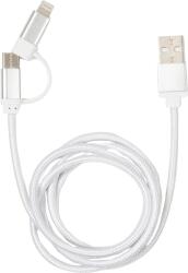 Kikkerland US237-SI fonott USB-C Lightning ezüst kábel (US237-SI) - officedepot