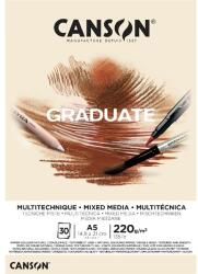 Canson Graduate Mixed Media A5, álló, 220 g/m2, ragasztott, natúr színű rajzpapírtömb (C400110367) - officedepot