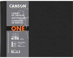 Canson One 27, 9x21, 6 cm, fekvő, 100 g/m2, ragasztott fehér rajzpapírfüzet C31200L026 (C31200L026)