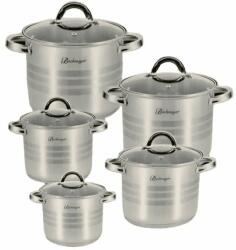 Bachmayer BM-15797 Indukciós 10 részes rozsdamentes acél lábas készlet ( 1.3 l , 1.8 l , 2.9 l , 4.0 l , 5.4 l ) (KRK077)