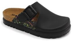  0Ft kiszállítás! Leon Comfortstep 6005 fekete női bőr klumpa 36-41- Birkenstockhoz hasonlatos talppal