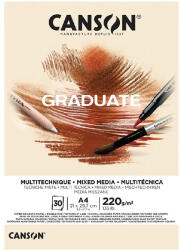 CANSON Graduate Mixed Media A4, álló, 220 g/m2, ragasztott, natúr színű rajzpapírtömb (C400110368) - haztartasibolt