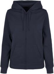 Build Your Brand Női Basic teljes cipzáras kapucnis pulóver 4XL kék