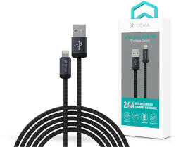 DEVIA Gracious Series v2 12W USB/Lightning adat-és töltőkábel 2m - fekete (ST108042)