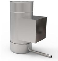 Kominus Kerek kezdőidom kondenzvíz elvezetővel, tisztító idommal 0, 8mm-es saválló anyagból (Ø250 mm) (KSD25WO-14X21)