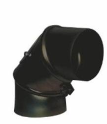 Inoxterm 180 mm belső átmérőjű 90°-os kazán füstcső könyök - fekete (Ø180 mm) (P1010)