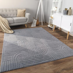 Skandináv Boho Geometriai mintás antracit szőnyeg 240x340 cm