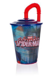 mh protect Műanyag pohár szívószállal 450 ml Spiderman