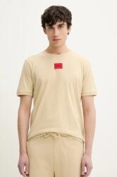 HUGO pamut póló bézs, férfi, nyomott mintás, 50447978 - bézs XL