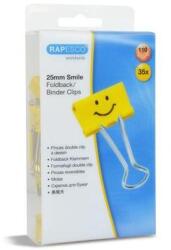 Rapesco Bindercsipesz, 25mm, RAPESCO, "Fun", sárga, 35db/bliszt (1427)