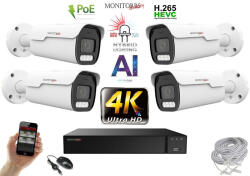 Monitorrs Security - AI Hybrid Light IP Park kamerarendszer 4 kamerával 8 Mpix - 6070k4