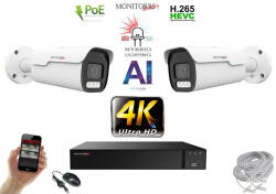 Monitorrs Security - AI Hybrid Light IP Park kamerarendszer 2 kamerával 8 Mpix - 6070k2