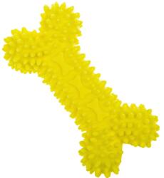  Csont formájú fogtisztító jutalomfalat tartó játék, 12 x 6 cm, sárga