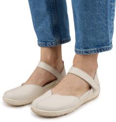 Vlnka Meda női bőr balerina cipő a lábboltozat alátámasztásával, krémszínű felnőtt cipő méret 36