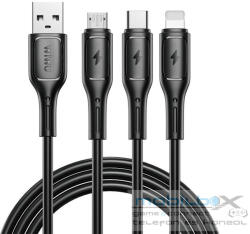 WIWU - Starlink Series Data Cable Wi-045E 3w1 USB A to USB C, Micro USB, Lightning 3, 1A 1m - black