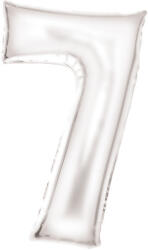 Lustre White, Fehér 7-es szám fólia lufi 86 cm (DPA9917299)