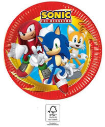 Sonic a sündisznó Sega papírtányér 8 db-os 23 cm FSC (PNN95645)