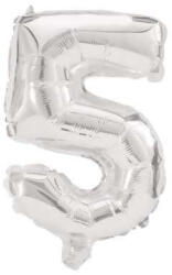 Óriás 5-ös Silver szám Fólia lufi 85 cm (PNN91199)