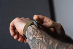 Forcell F-Design FA2 fonott mágneses csereszíj Apple Watch 42 / 44 / 45 / 49 mm - sötét olívazöld