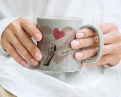 Boldog Valentin napot' papírrepülő bögre saját névvel