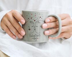  Valentine's Day' feliratos bögre saját névvel
