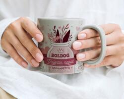 Boldog Valentin napot' feliratos bögre saját névvel