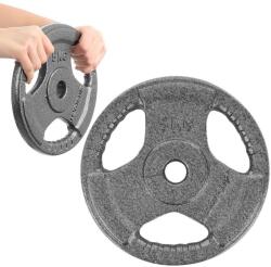 ENERO FIT Disc fitness metal, multi-grip, 5kg, diametru 26, 5mm, gri