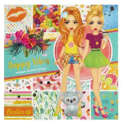 Besties - Happy vibes 25x25 cm színes lapok a divattervezőhöz, 20 db