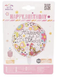  45 cm Happy Birthday fólia lufi, többféle, héliumm - vegyesbolt