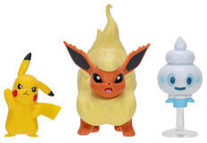 Pokémon 3 db-os figura csomag - Pikachu, Vanillite, Flareon - vegyesbolt