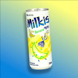  Lotte Milkis Soft Drink Banana banán ízű tejes szénsavas ital 250ml - vegyesbolt