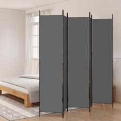 vidaXL Параван за стая Alaya, 5 панела, антрацит, 250x220 cм, текстил (350204)