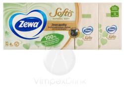 Zewa Softis 4 rétegű papír zsebkendő NaturalSoft 10x9 db - vegyesbolt