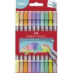 Faber-Castell Faber Castell kétvégű filctoll - 10 darabos pasztell színek - kimosható (FC-151112)