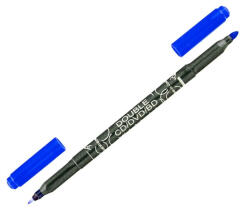 Centropen Marker Centropen duplex 3616 CD/DVD/BD kék hengeres hegy 0, 6 és 2, 5 mm-es marker