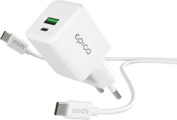 Epico UltraBoost EA10 20 W GaN töltőfej, 1, 2 m USB-C to USB-C kábel - fehér