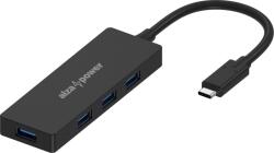 AlzaPower FlatCore USB-C (M) to 4× USB-A 3.2 Gen 1 (F) - fekete (APW-HCCF4A3B)