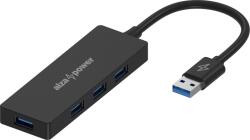 AlzaPower FlatCore USB-A (M) to 4× USB-A 3.2 Gen 1 (F) - fekete (APW-HACF4A3B)