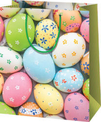  Húsvéti ajándéktáska 14x11x6cm, kicsi, virágmintás tojások