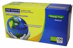 Védőkesztyű, egyszer használatos, latex, L méret, púder nélküli TOPGLOVE-L (TOPGLOVE-L)
