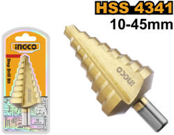 INGCO Lépcsős fúró 10-45 mm HSS (AKSDS10453)