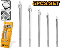 INGCO Üveg és csempefúrószár készlet 5 részes 4-10 mm (AKD7058)