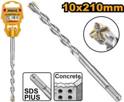 INGCO Kőzetfúró 10 x 210 mm négyélű SDS-Plus (DBH1211003C)